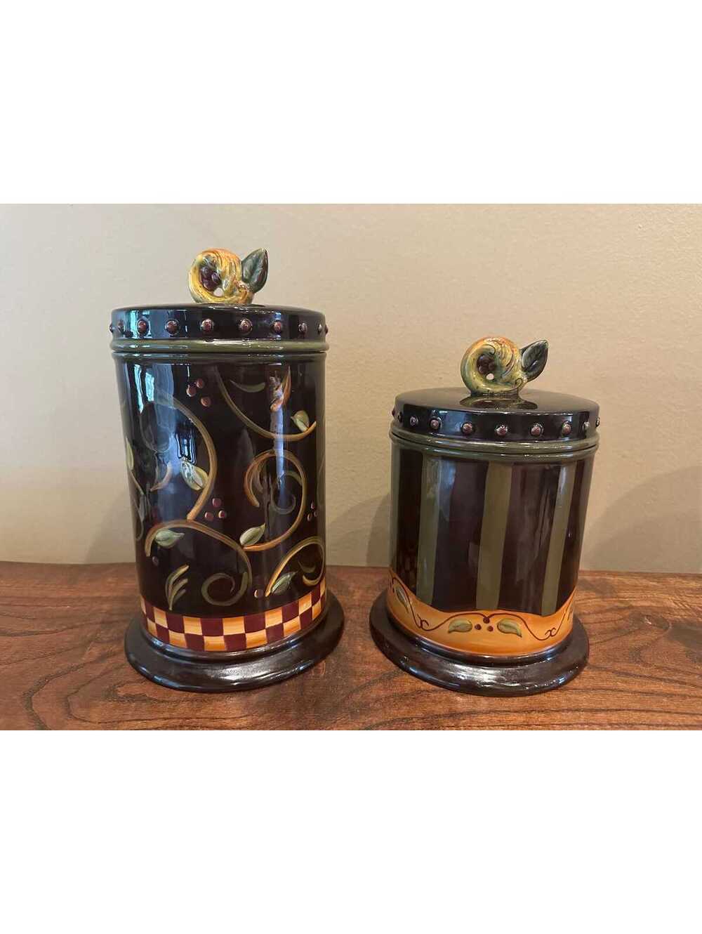 Vintage 2002 DEMDACO Chocolate Berries Canister Set by Deb Hrabik